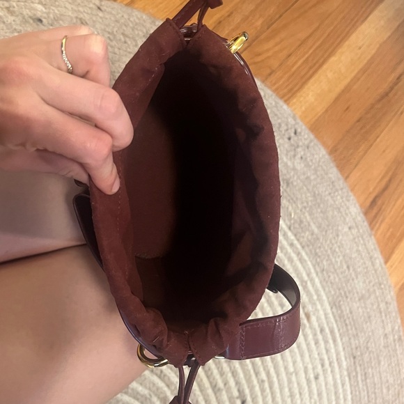 RSVP Paris Low Five Bucket Crossbody in Burgundy - Picture 8 of 11